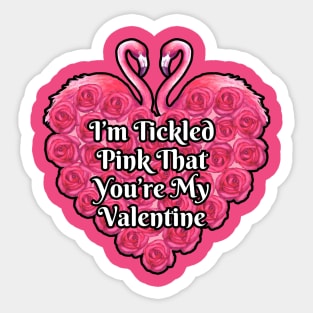 I'm Tickled Pink That You're My Valentine Flamingo Couple Sticker